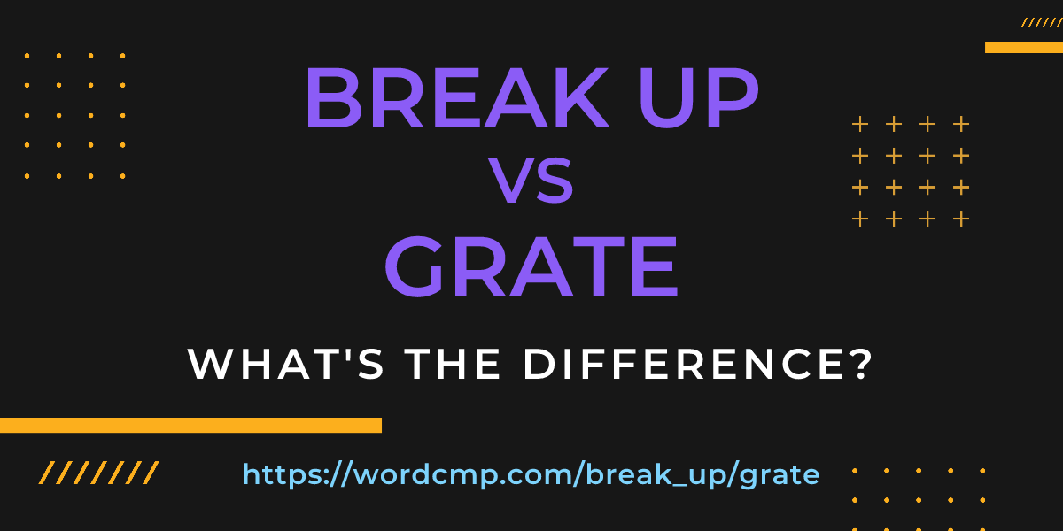 Difference between break up and grate