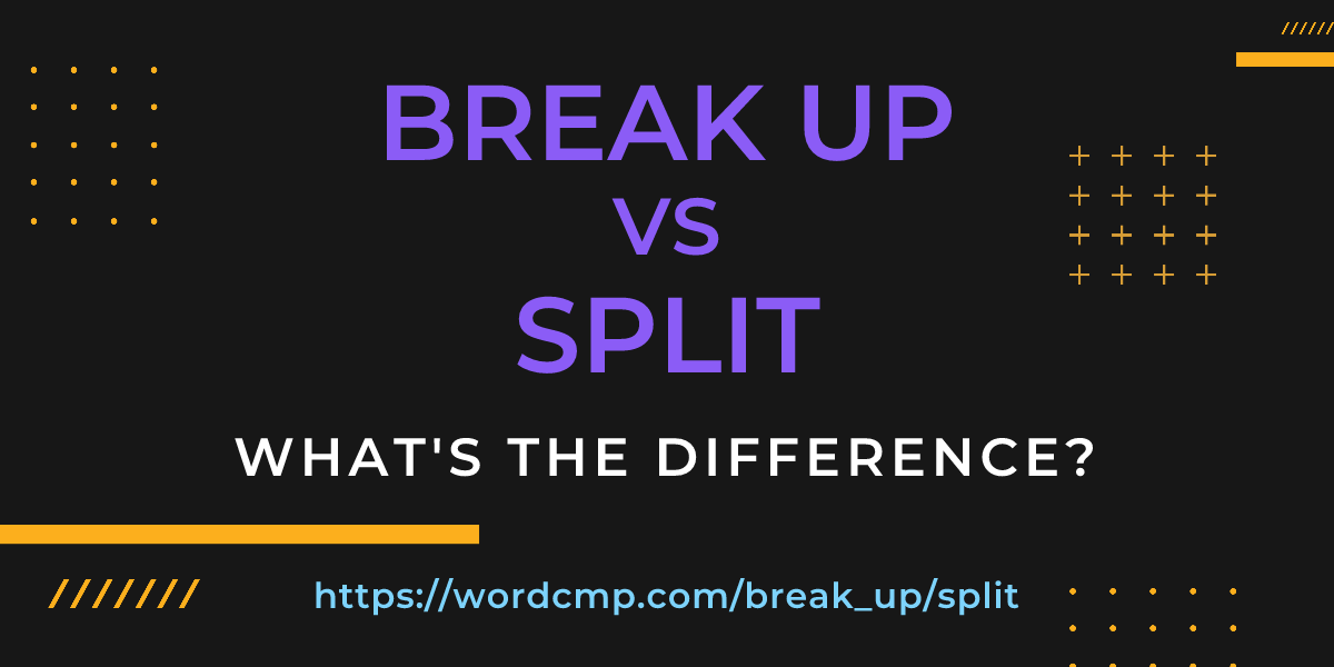 Difference between break up and split