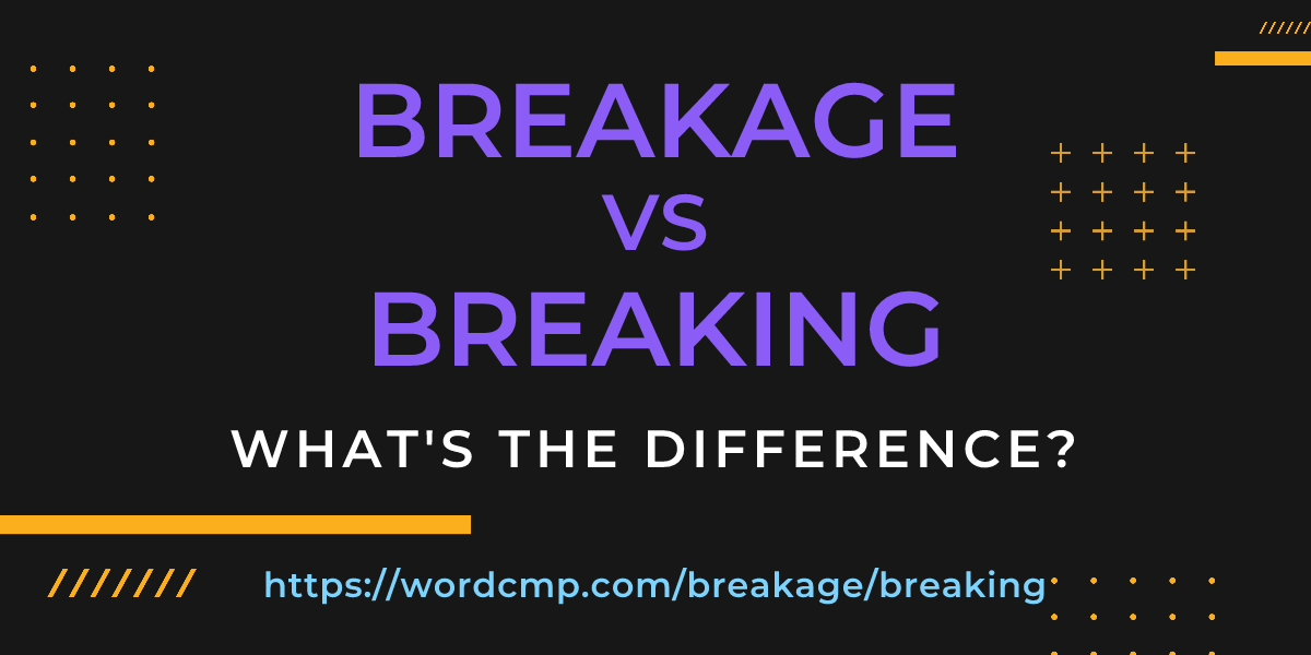 Difference between breakage and breaking
