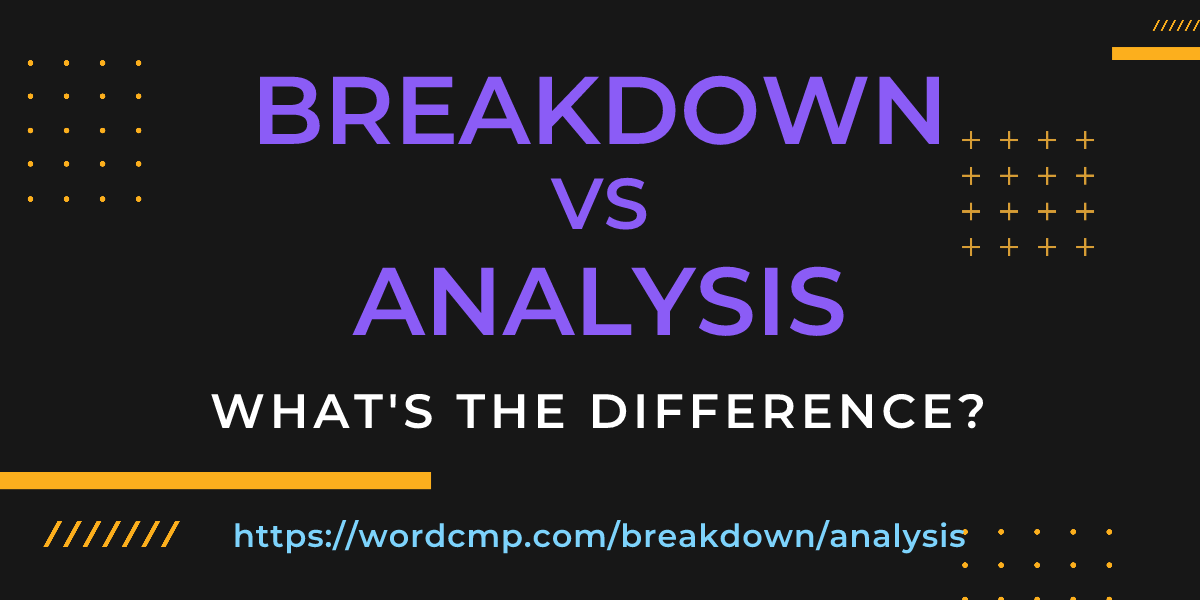 Difference between breakdown and analysis