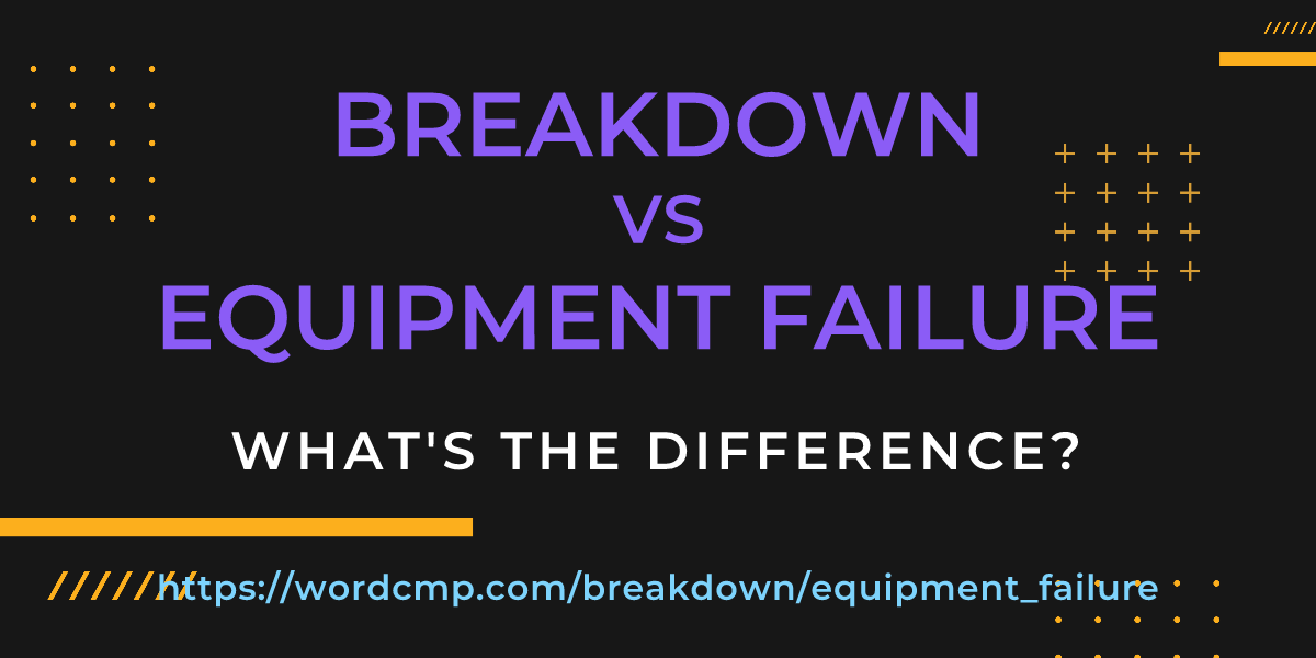 Difference between breakdown and equipment failure