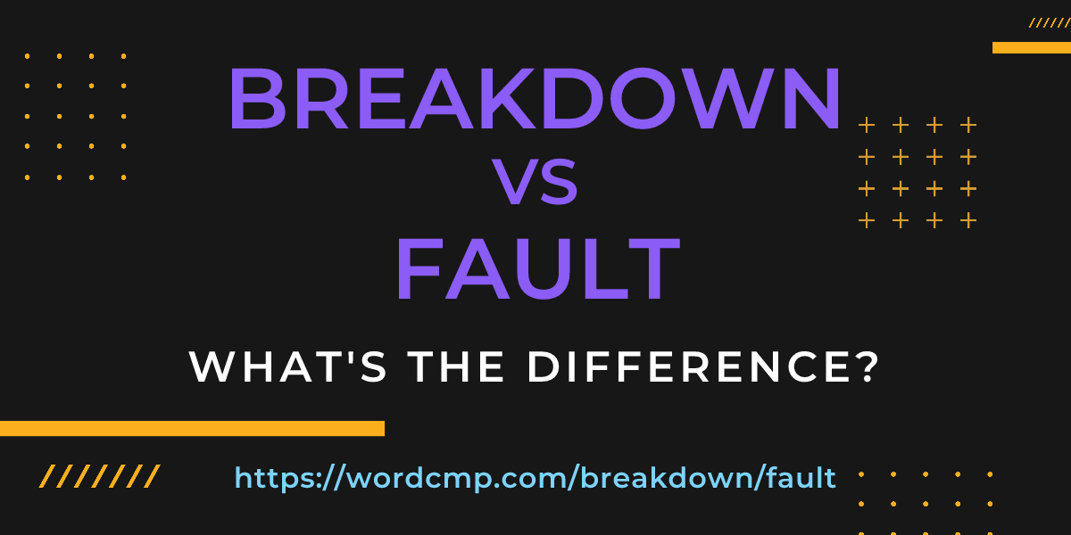 Difference between breakdown and fault