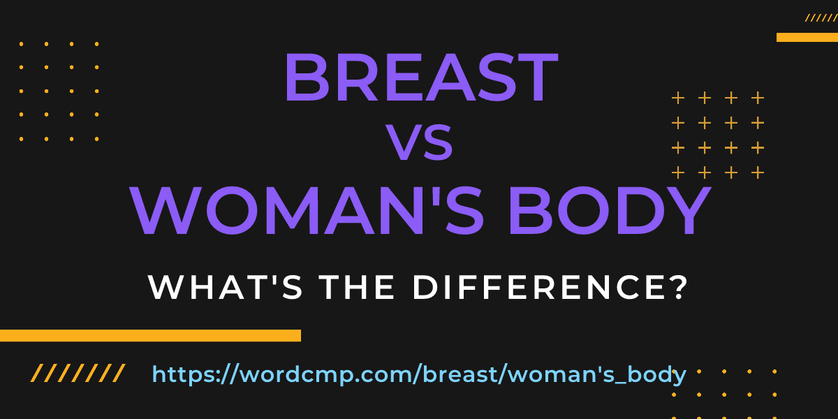 Difference between breast and woman's body