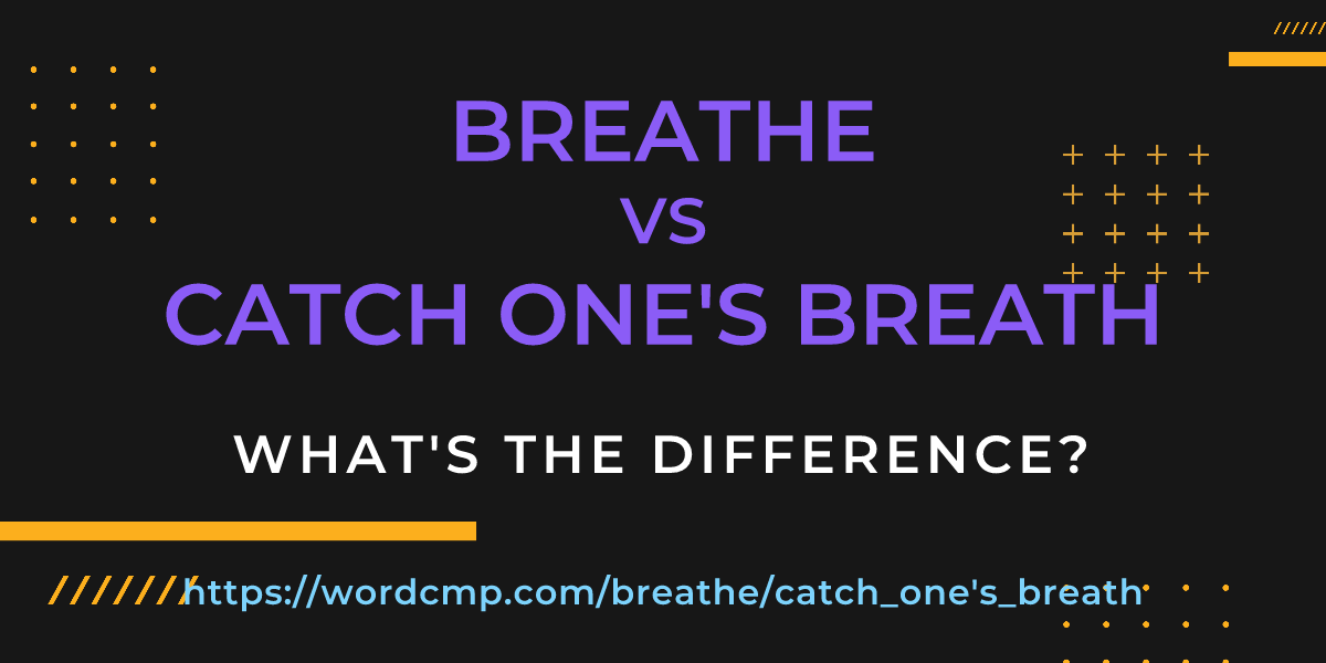 Difference between breathe and catch one's breath
