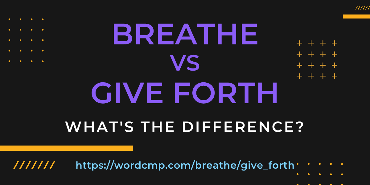 Difference between breathe and give forth