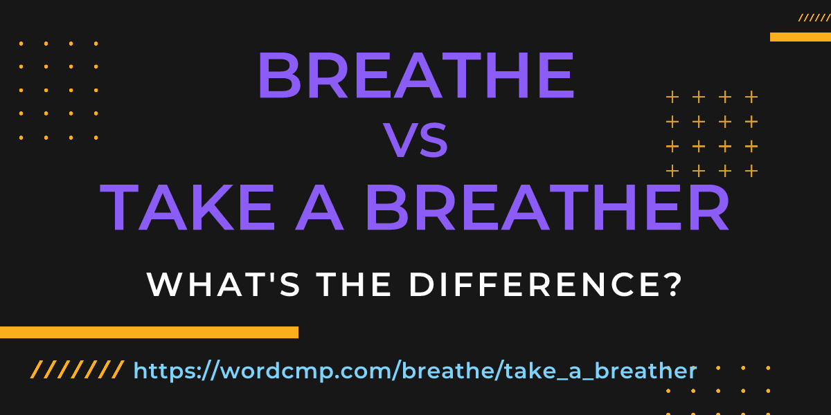 Difference between breathe and take a breather