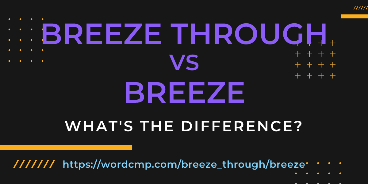Difference between breeze through and breeze