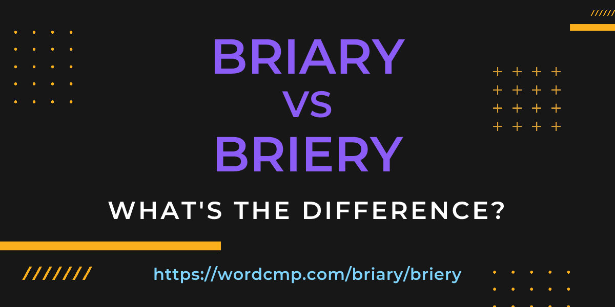 Difference between briary and briery