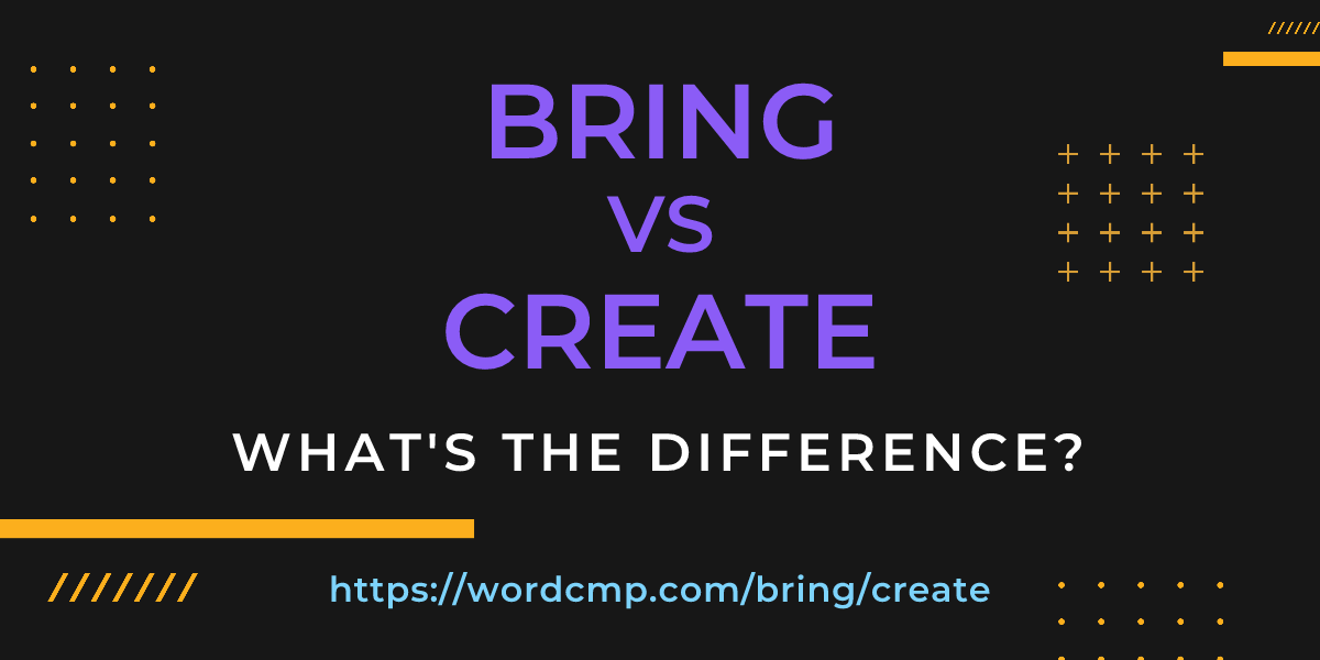 Difference between bring and create