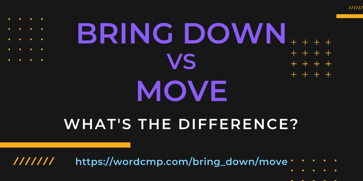 Difference between bring down and move