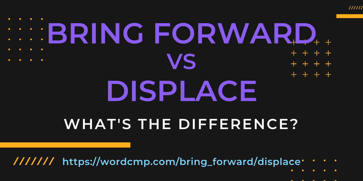 Difference between bring forward and displace
