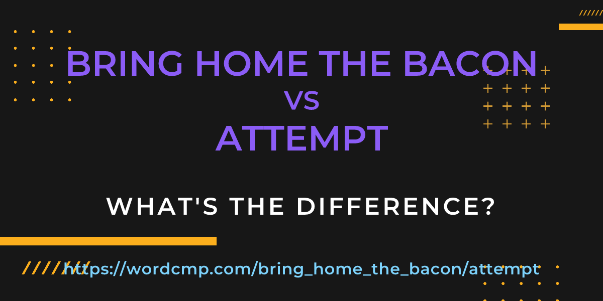Difference between bring home the bacon and attempt