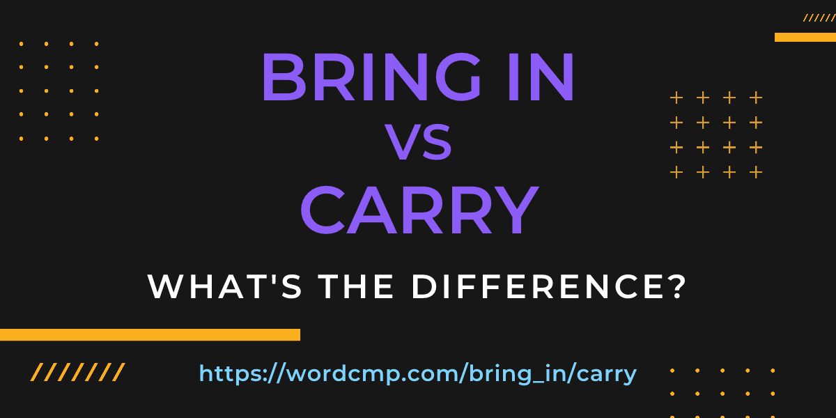 Difference between bring in and carry
