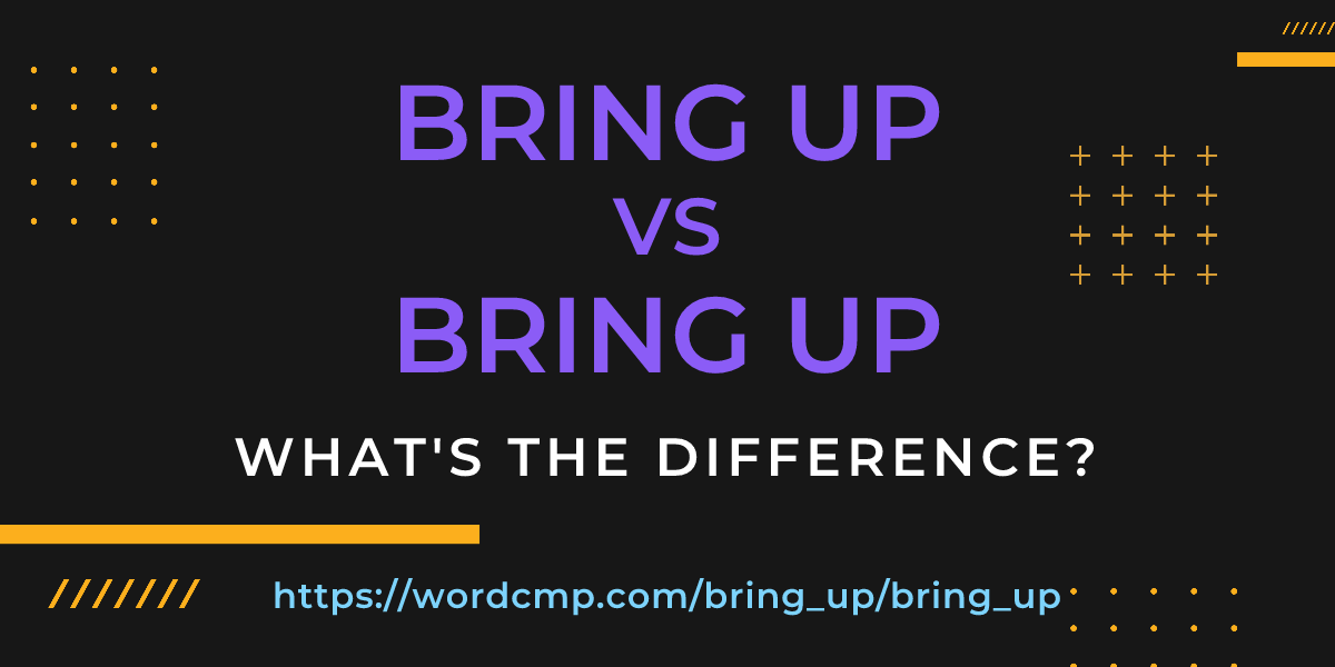 Difference between bring up and bring up