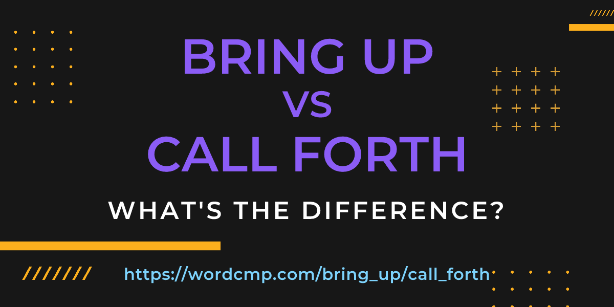 Difference between bring up and call forth