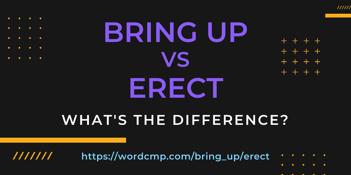 Difference between bring up and erect