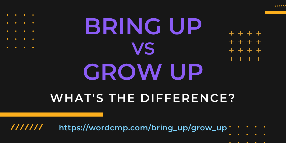 Difference between bring up and grow up