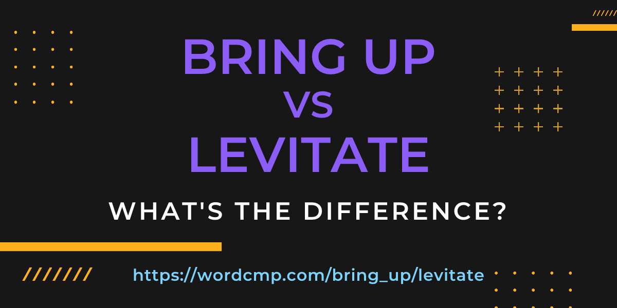 Difference between bring up and levitate
