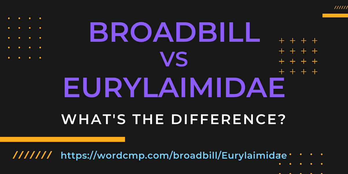 Difference between broadbill and Eurylaimidae