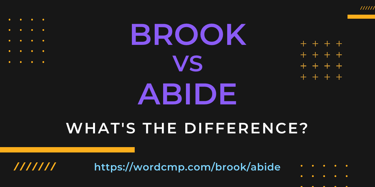 Difference between brook and abide