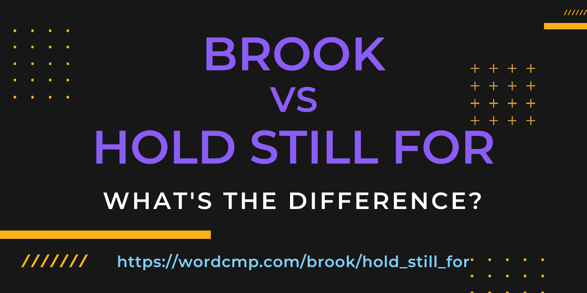 Difference between brook and hold still for