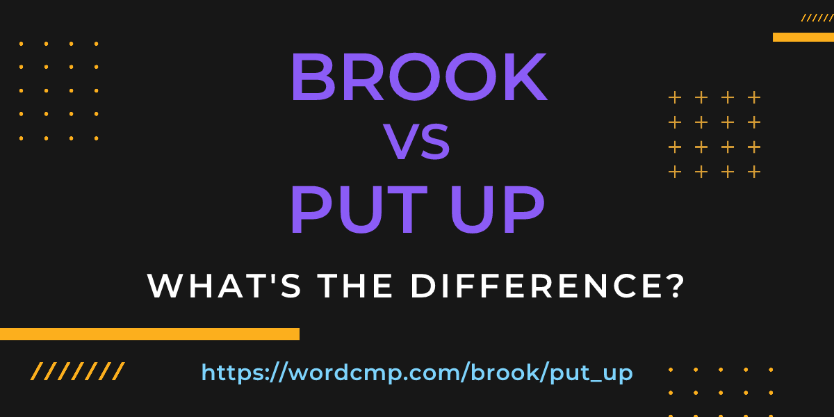 Difference between brook and put up