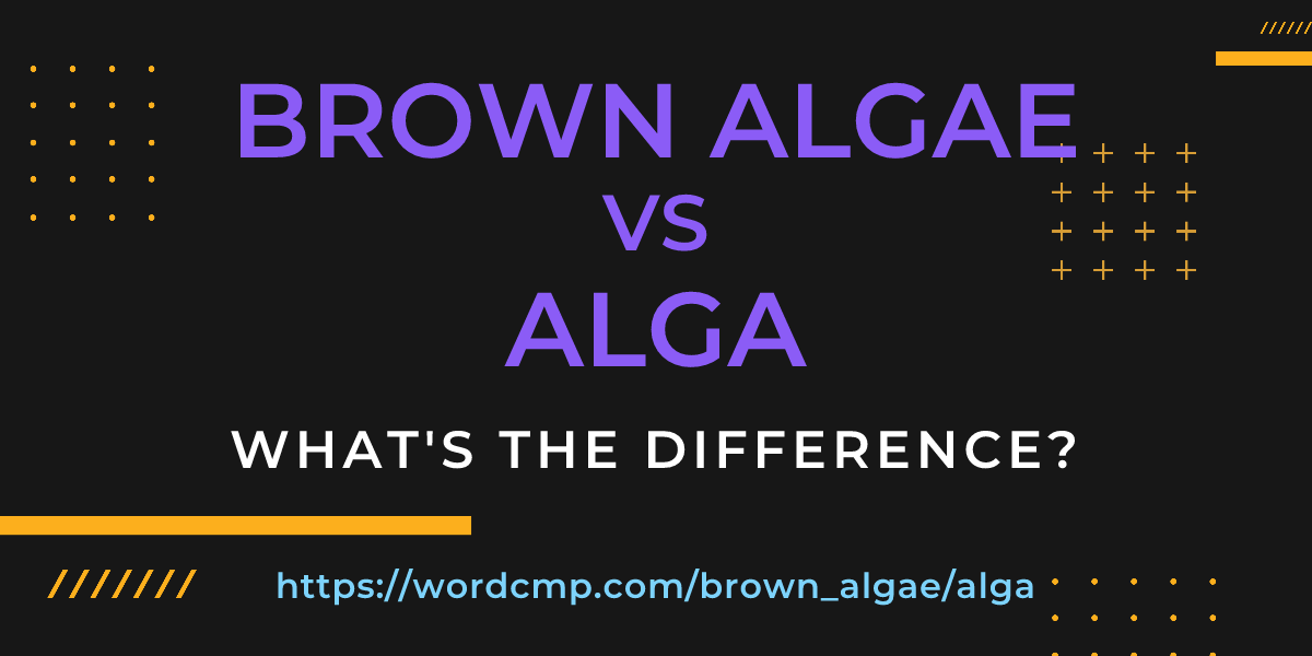 Difference between brown algae and alga