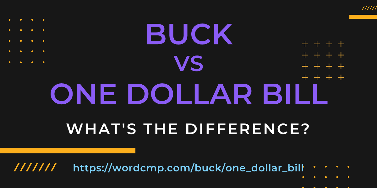 Difference between buck and one dollar bill