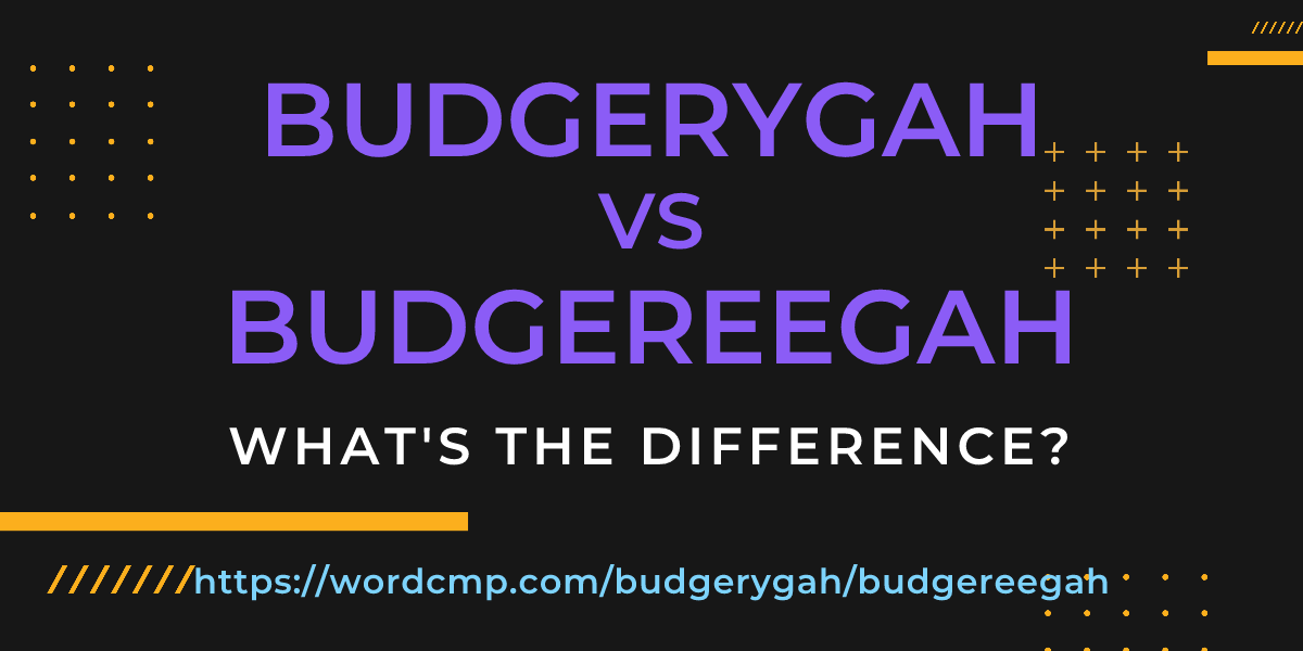 Difference between budgerygah and budgereegah