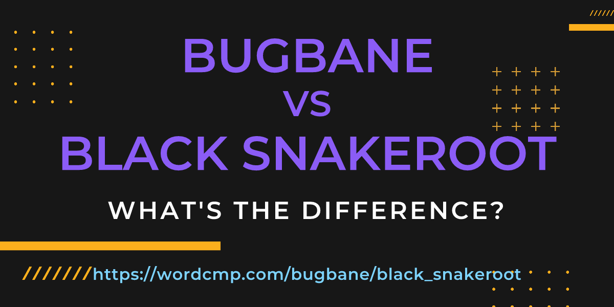 Difference between bugbane and black snakeroot