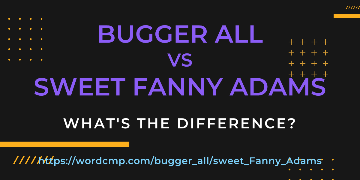 Difference between bugger all and sweet Fanny Adams