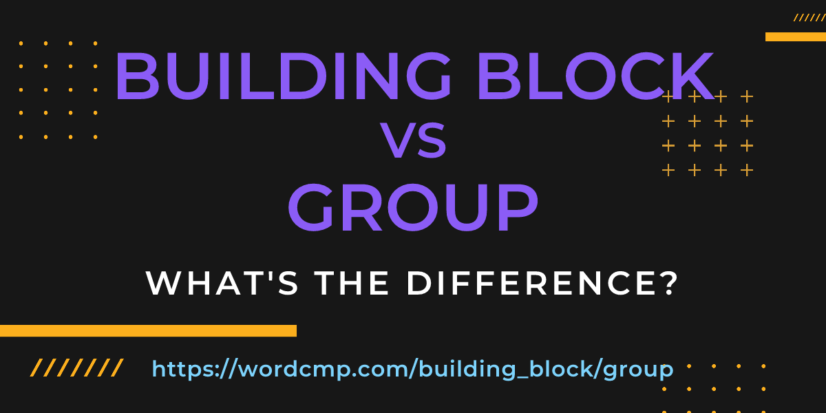 Difference between building block and group