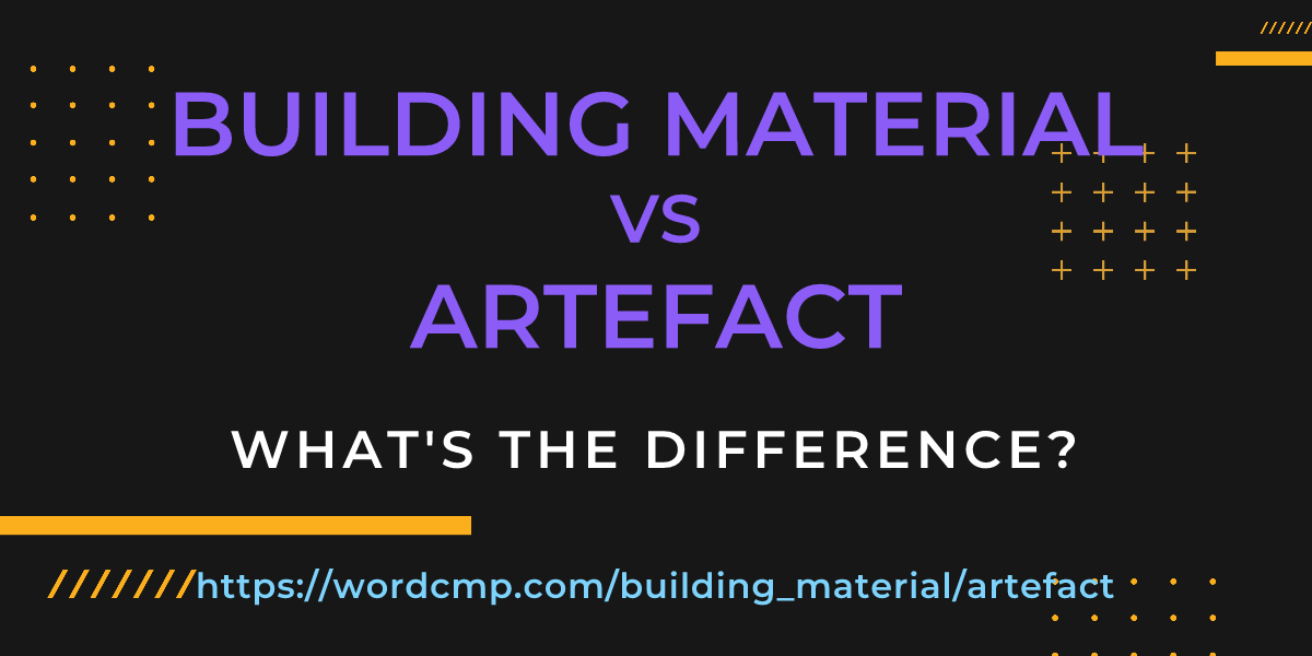 Difference between building material and artefact