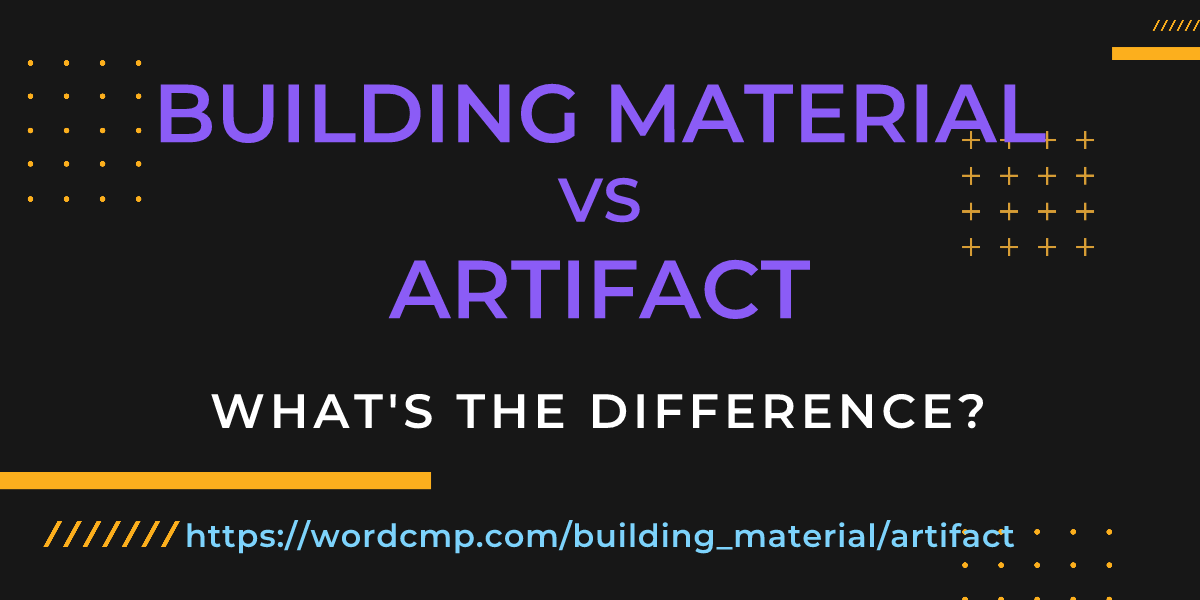 Difference between building material and artifact