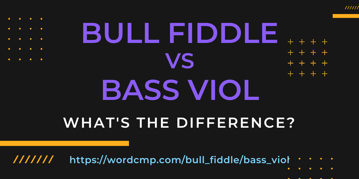 Difference between bull fiddle and bass viol