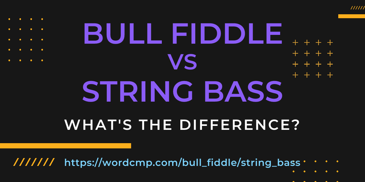 Difference between bull fiddle and string bass