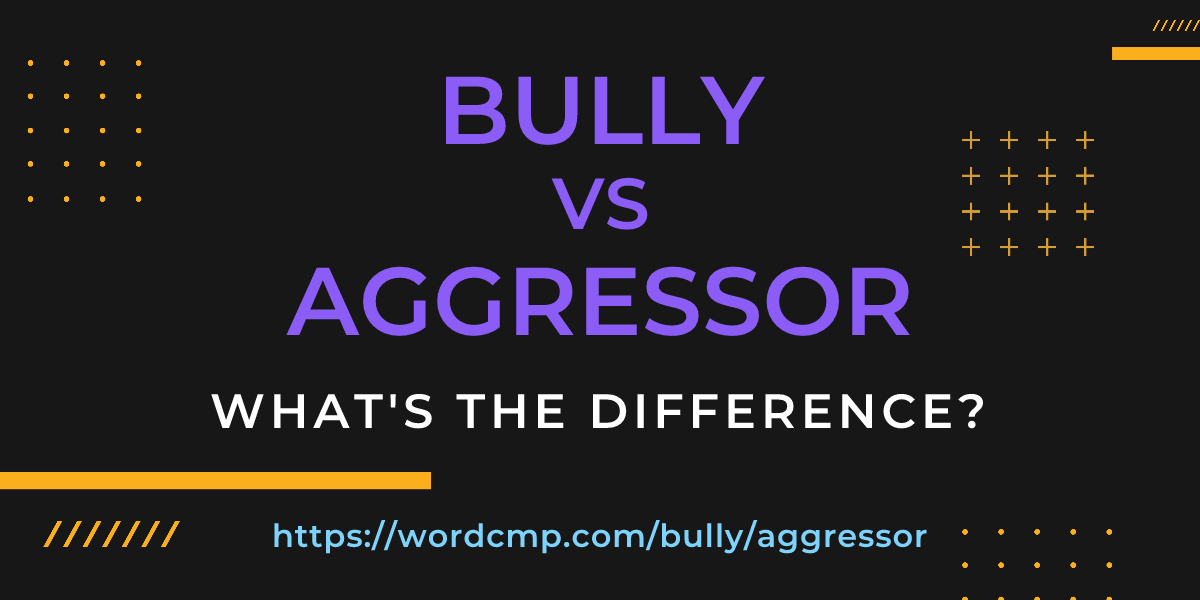 Difference between bully and aggressor