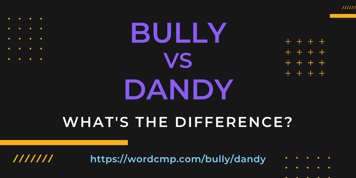 Difference between bully and dandy