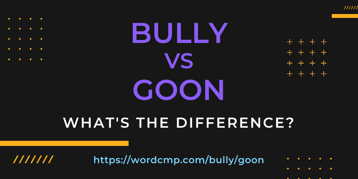 Difference between bully and goon
