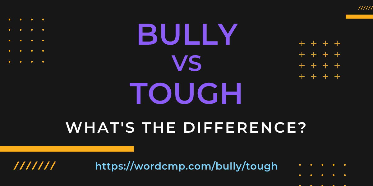 Difference between bully and tough