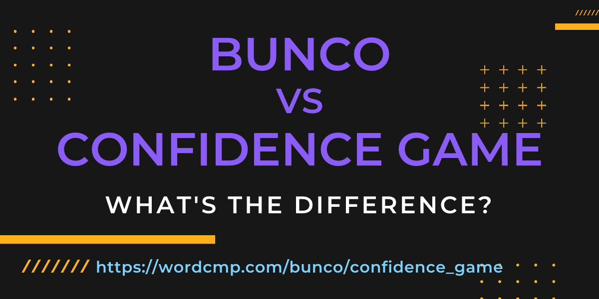 Difference between bunco and confidence game