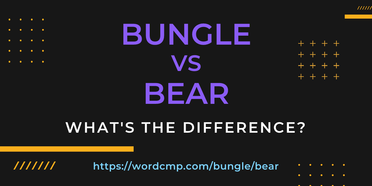 Difference between bungle and bear