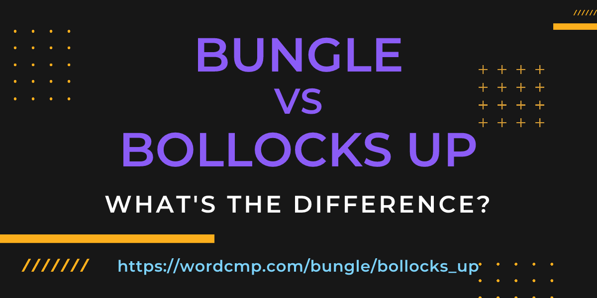 Difference between bungle and bollocks up