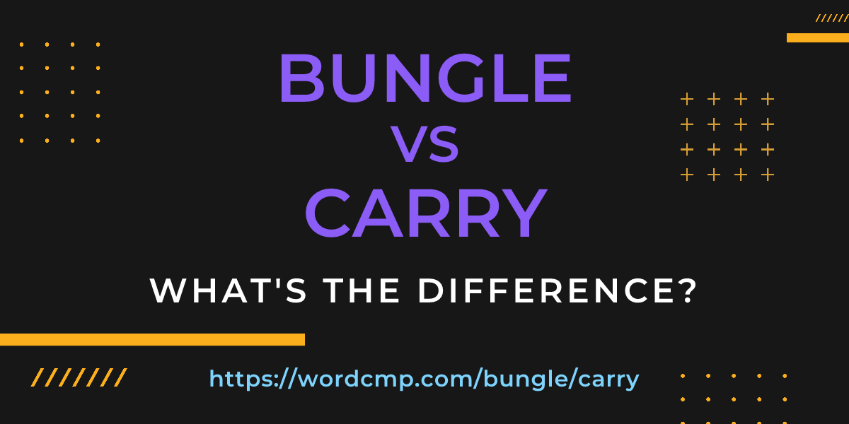 Difference between bungle and carry