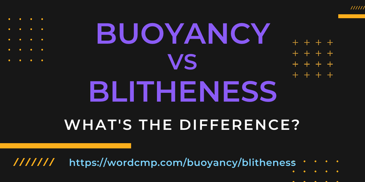 Difference between buoyancy and blitheness