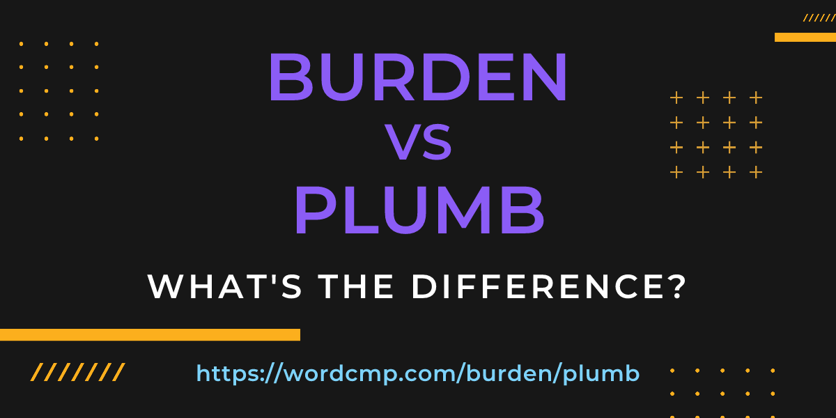 Difference between burden and plumb