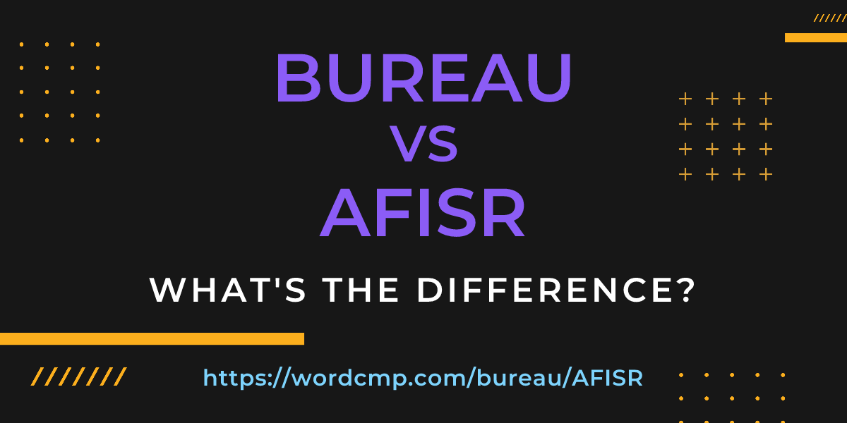 Difference between bureau and AFISR
