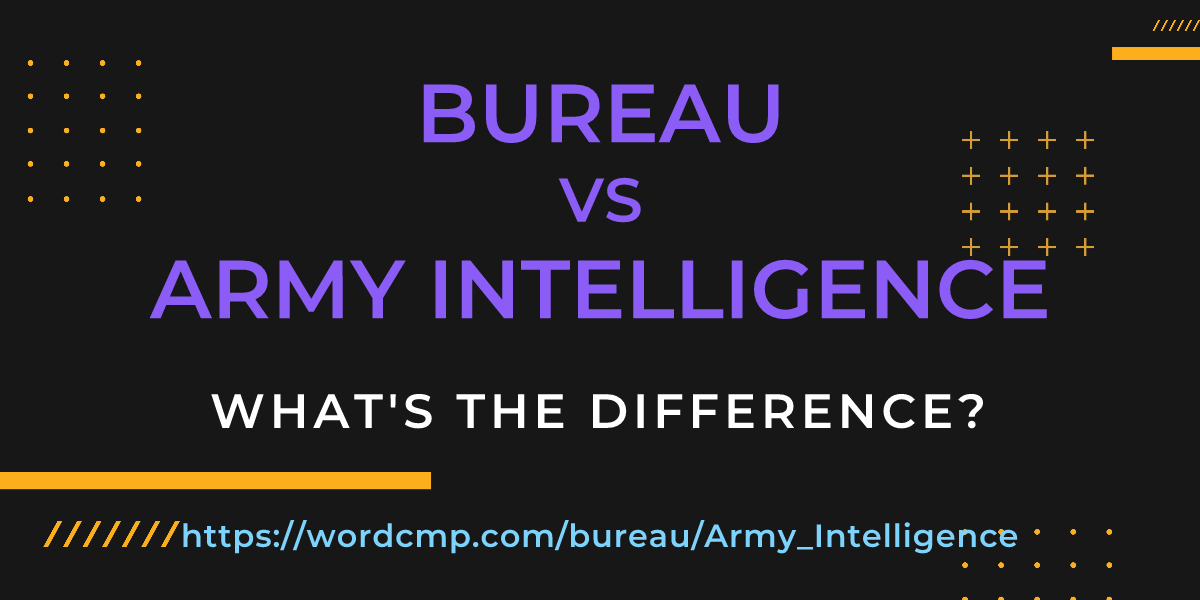 Difference between bureau and Army Intelligence