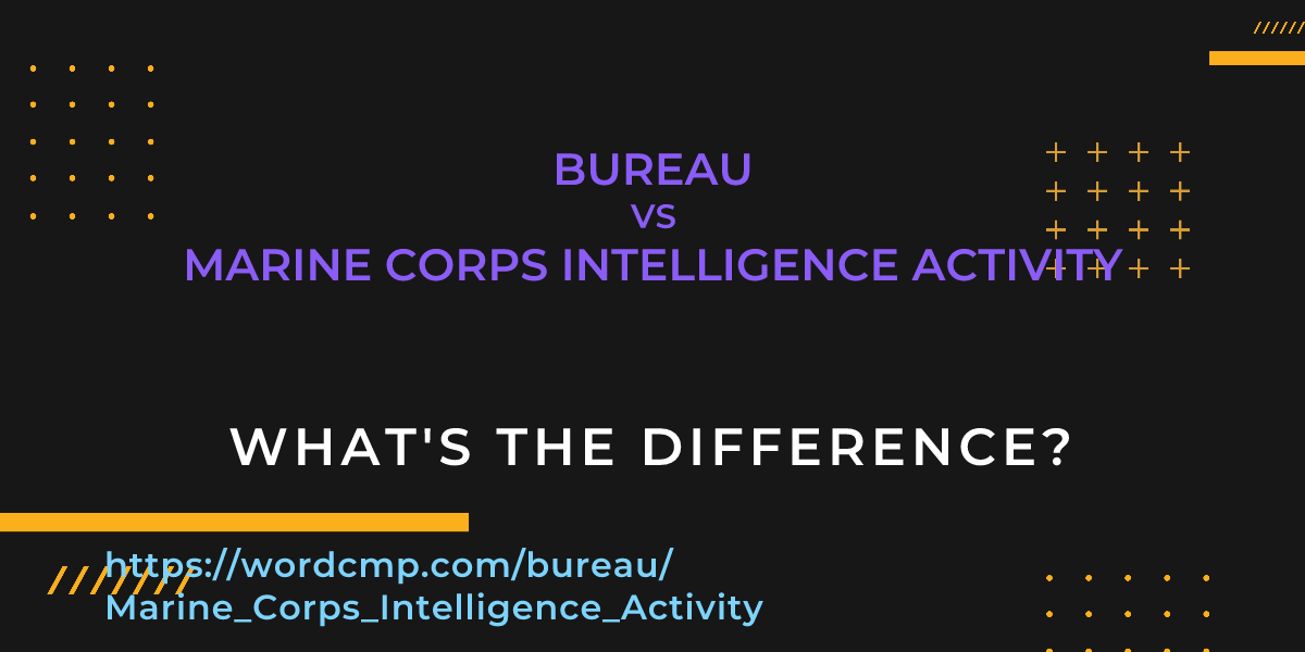Difference between bureau and Marine Corps Intelligence Activity
