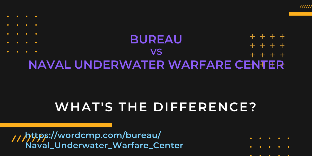 Difference between bureau and Naval Underwater Warfare Center